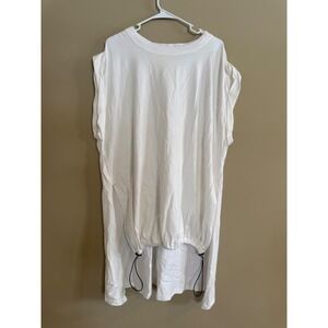 Free People FP Movement White Drawstring Muscle Tee Tunic Top OB171965 Medium
